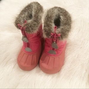 Cat & Jack 7 Pink Girls Snow Winter Boots